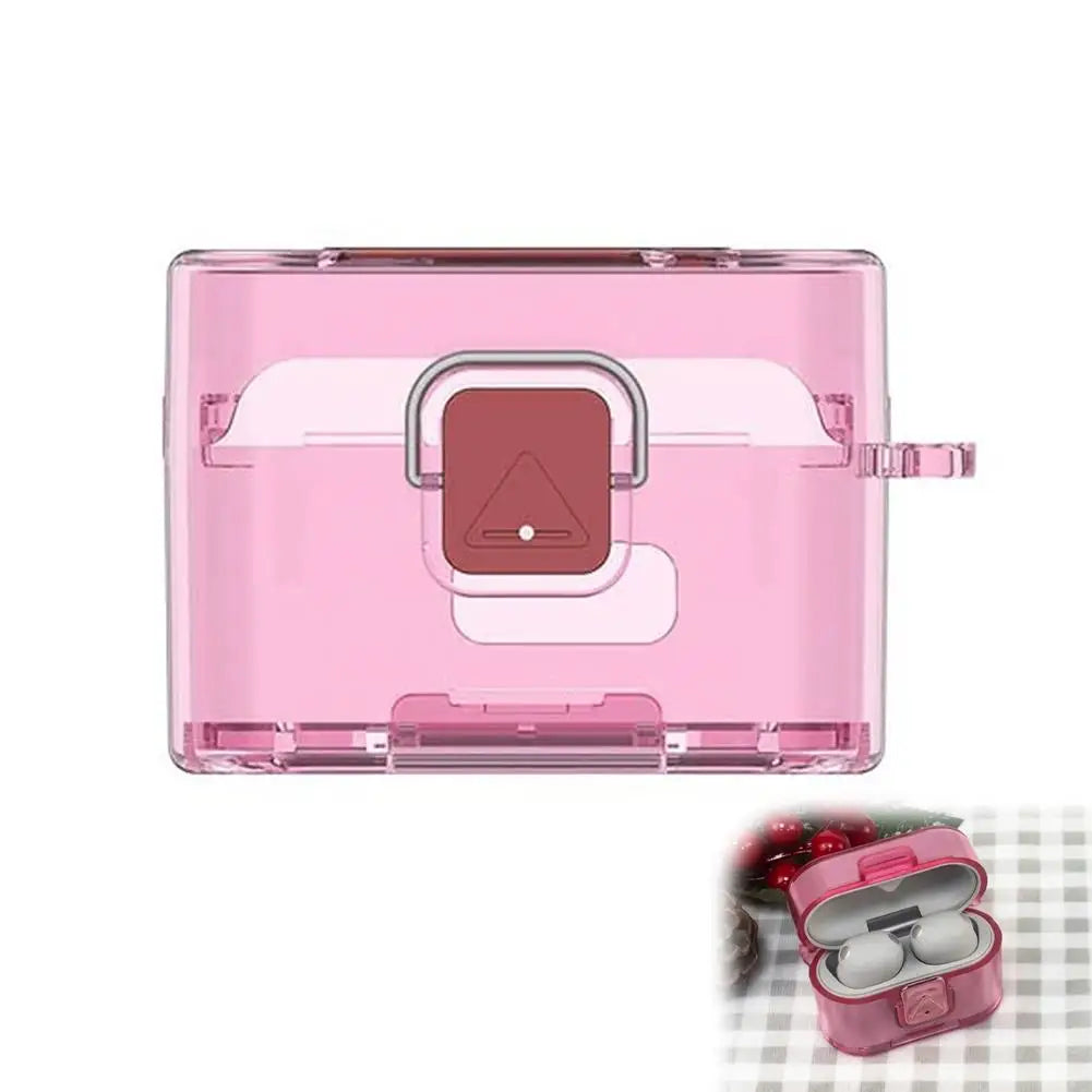Sony WF-1000XM6 TPU Case Cover with Carabiner Hook Earphone Case Cover Zpaxo pink