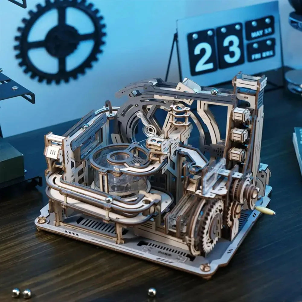 ROKR Marble Spaceport 3D Wooden Puzzle – 472-Piece Marble Run