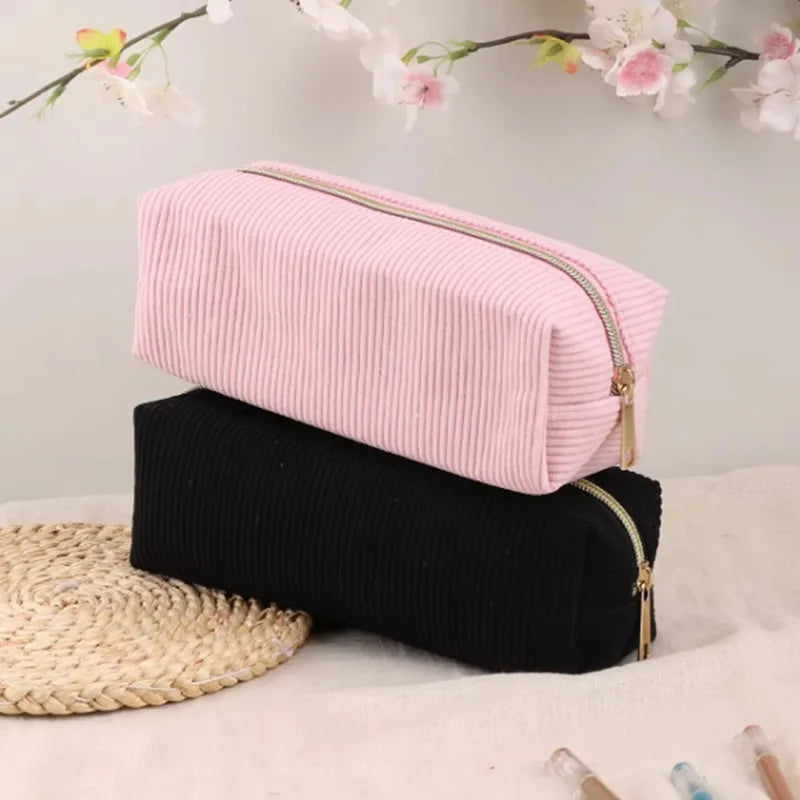 Pencil Case Solid School Supplies Large Capacity Stationery Bag