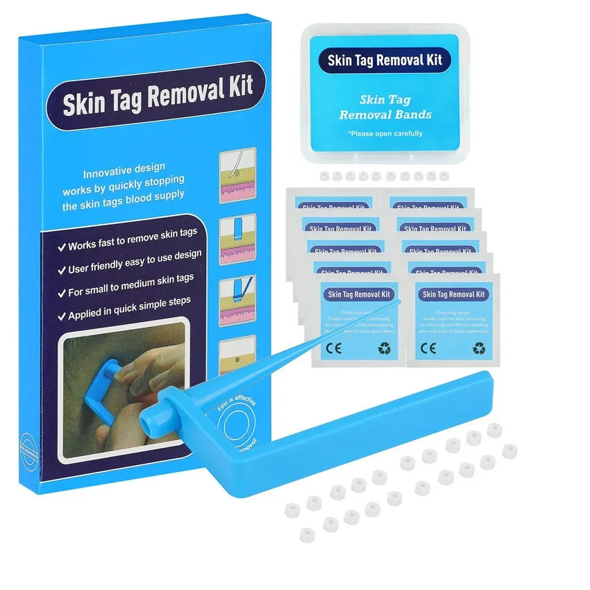 1 Set Skin Tag Removal Kit Skin Mole Wart Remover Micro Band Skin Tag Removal Kit Tag Treatment Tools Set with Cleansing Swabs Zpaxo