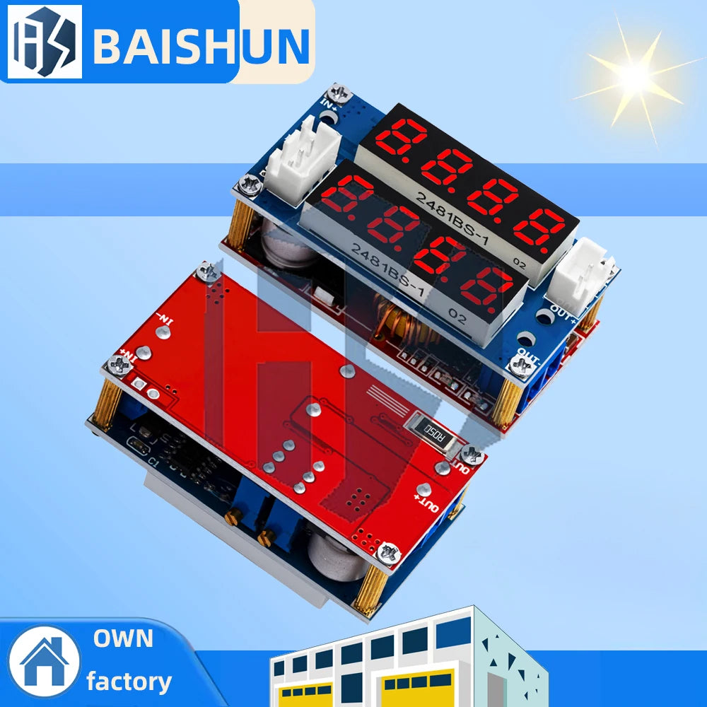 1PC XL4015 5A CC CV Buck Module, Adjustable Step-Down Power Board with LED Display for Power Supply and LED Driving Zpaxo Default Title
