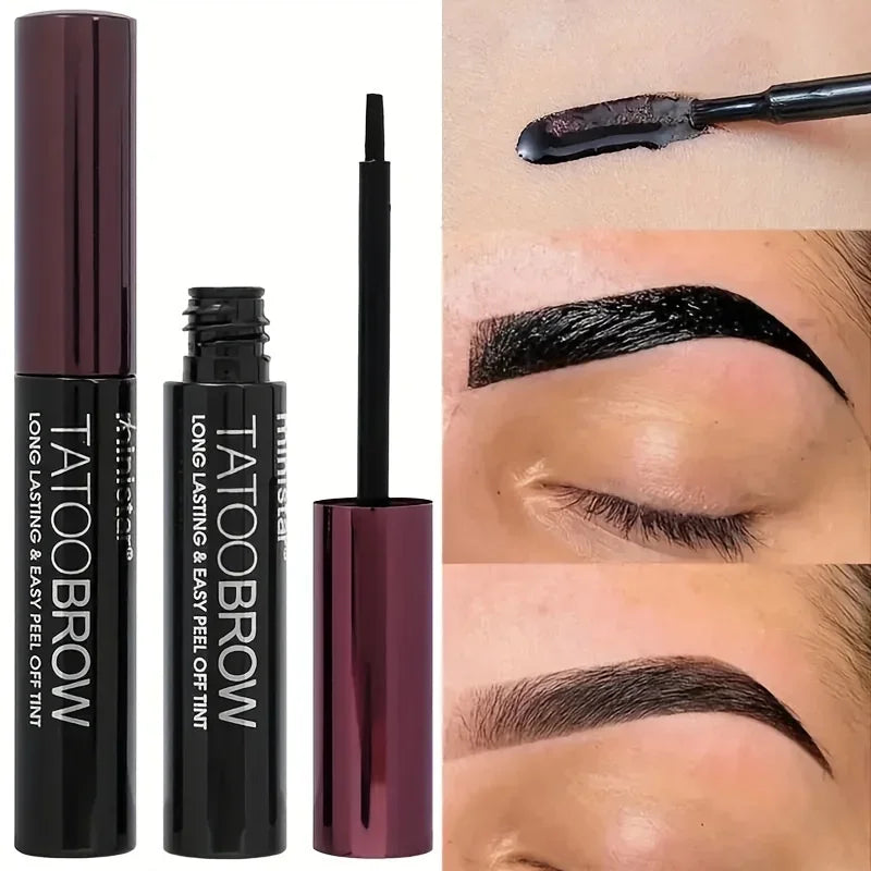 1pc Tattoo Peel Off Eyebrow Gel Tint, Semi Permanent Brow Tint, Waterproof, Transfer-proof, For Fuller & Defined Looking Brows Zpaxo