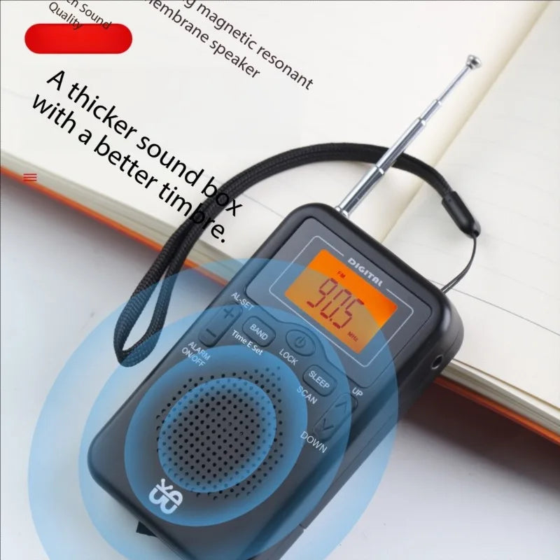 W-206 FM/AM Radio Portable Battery by 2 AA ,Stereo Earphone, LCD Display Digital Alarm Clock sleep,Morning/AM indicator Zpaxo