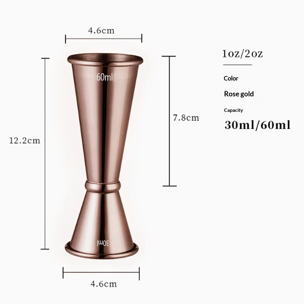 304 Stainless Steel Double Jigger – Bar Cocktail Measuring Cup Cocktail Jigger Zpaxo Rose Gold