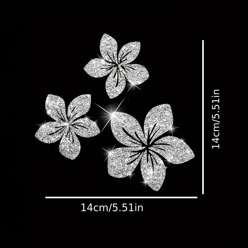 Floral Glitter Decorative Car Stickers Waterproof Dly Sticker Self