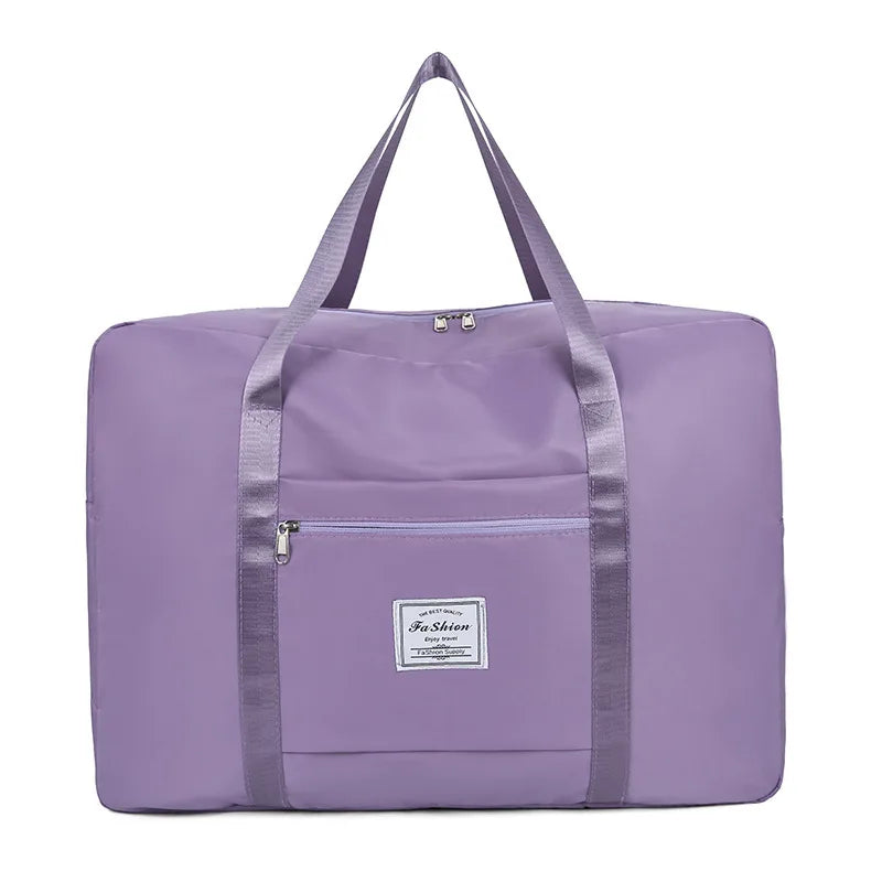 Large Capacity Folding Travel Bag Waterproof Duffle Luggage Tote Gym Zpaxo purple