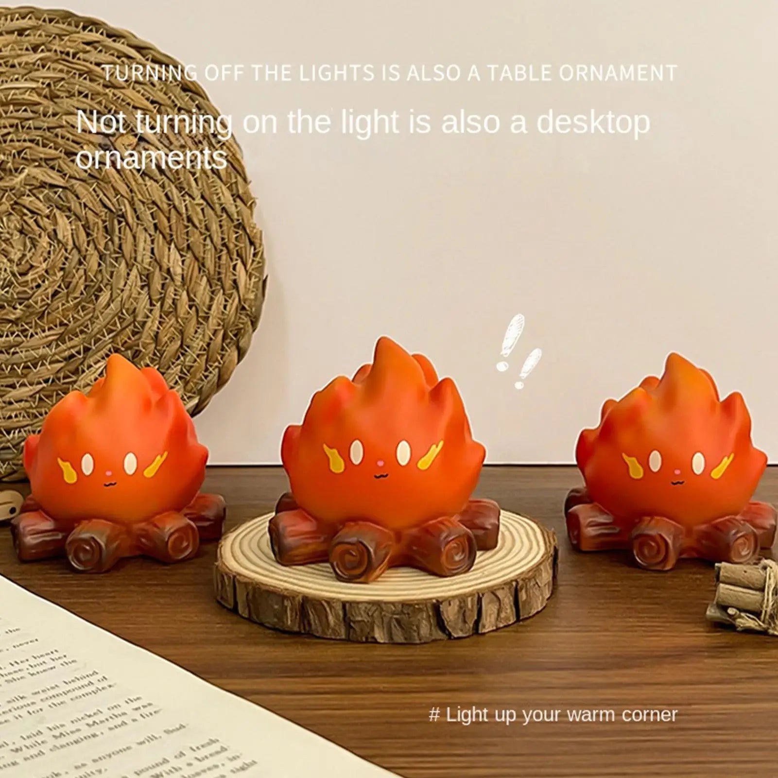 Campfire Night Light Tabletop Ambient Lighting Nursery Flame Lights