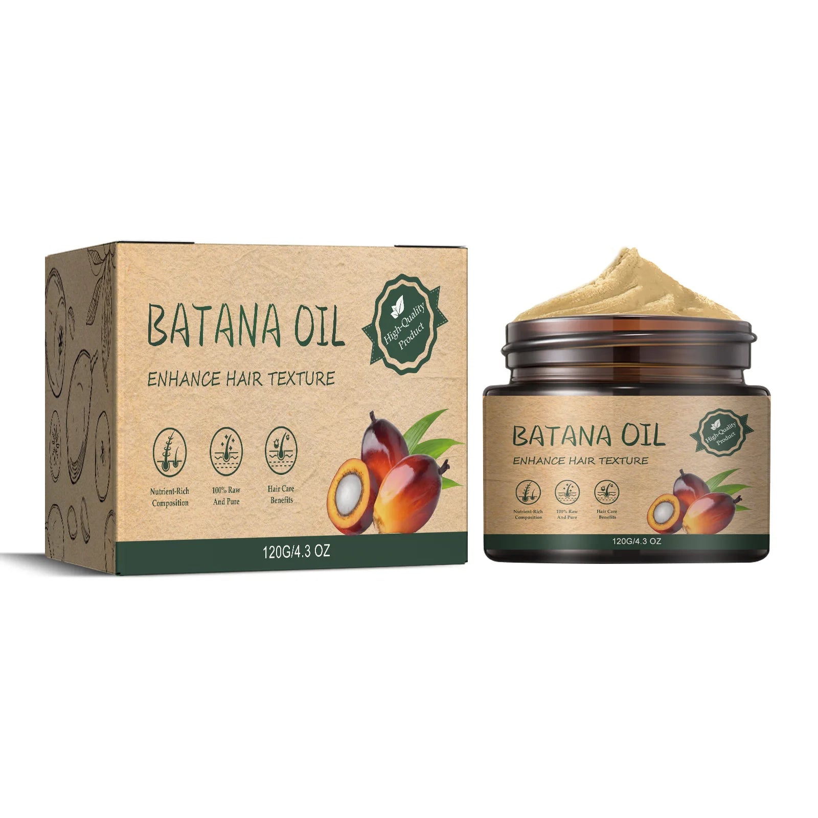 Batana Oil Hair Cream – Repair, Moisturize & Smooth Frizzy Hair Hair Care Cream Zpaxo 120g Boxed