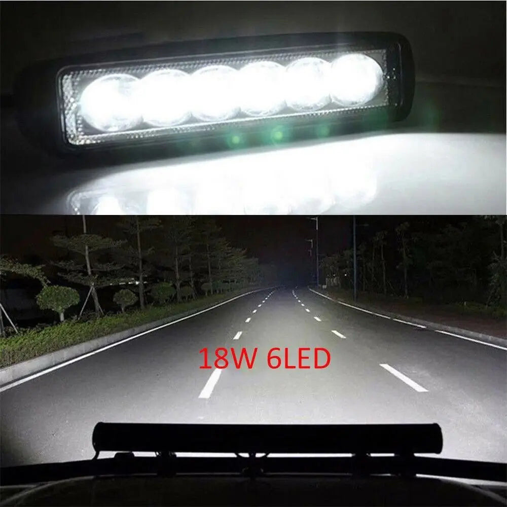 Light Bar 6 LED LED Car Work Light 800 LM High Bright DRL Spotlight 12 V 18 W Driving Fog Lamp Off-road Automobile Zpaxo