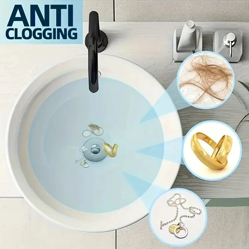 Durable Brass Core Push Sink Drain - Universal Fit, Anti-Backflow & Mosquito Protection Zpaxo