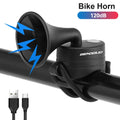 Bicycle Electronic Horn E-Bike Horn 120dB Loud Warning Sound USB Rechargeable IPX4 Waterproof Scooter Road Mountain Bike Bell Zpaxo Black