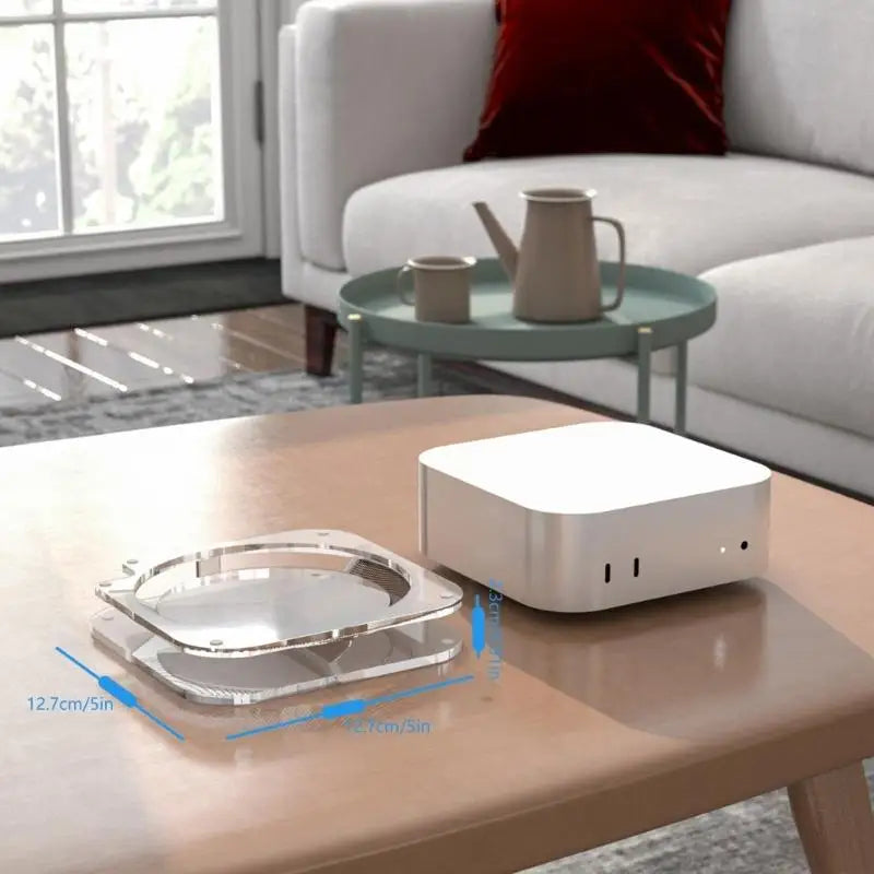 652F Modern Acrylic Desktop Mount Antidust Cooling Platform Mini Zpaxo