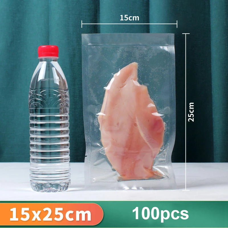 Vacuum Packaging Bags Food Storage Sealer Machine Fresh Long Keeping Zpaxo 15x25cm 100pcs