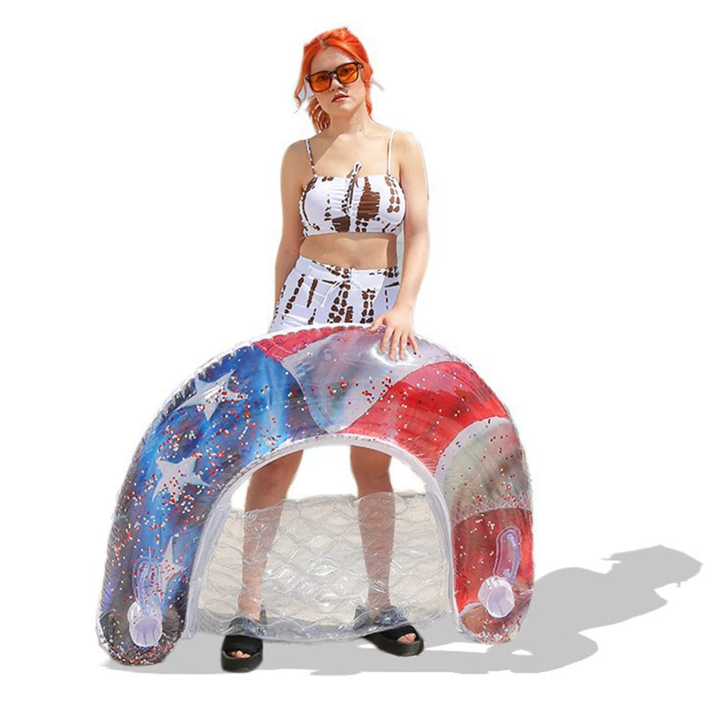 PVC Inflatable Hammock Bed Comfortable Sequin Water Recliner Mats