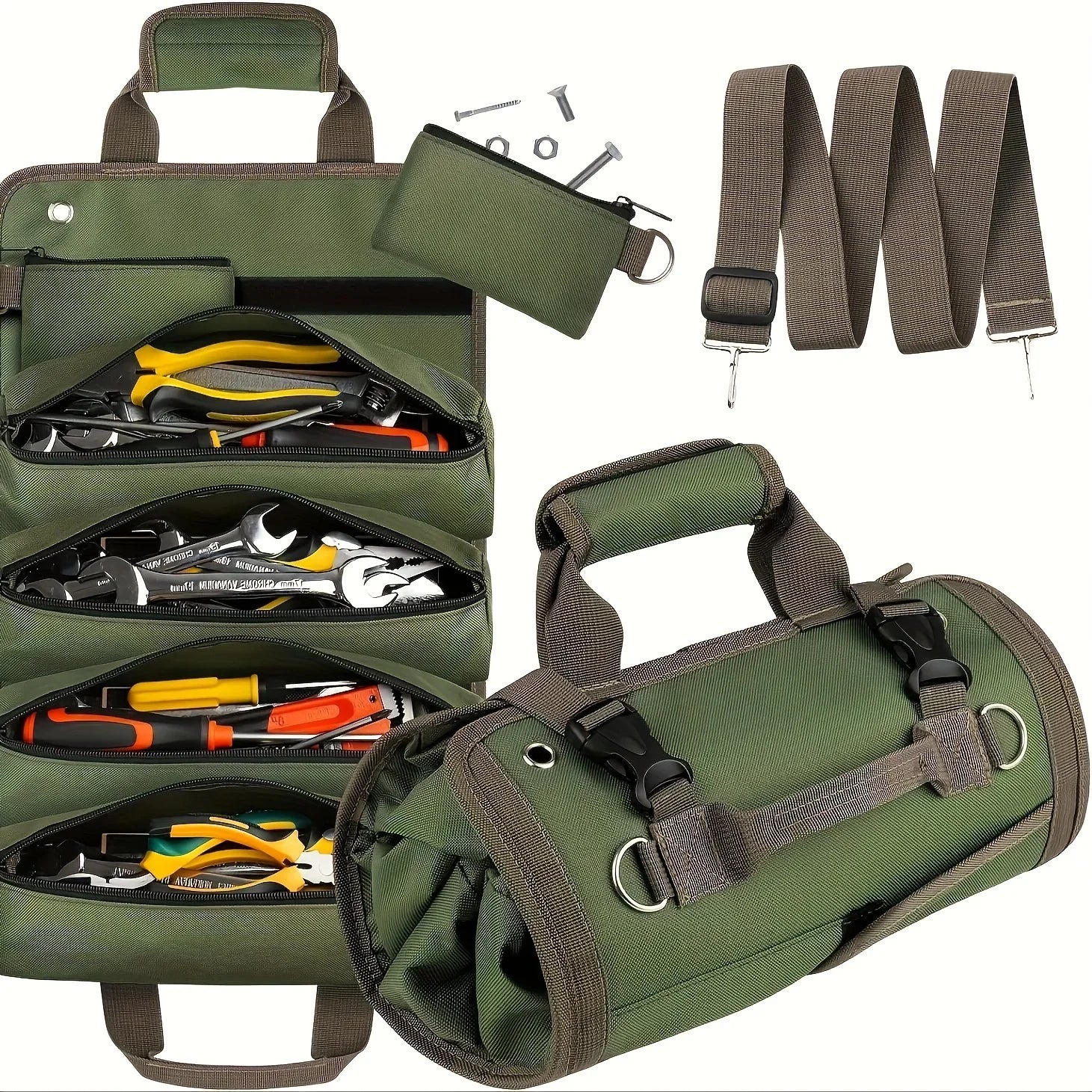 Heavy-duty Roll-up Tool Bag Oxford Fabric Multi-tool Organizer