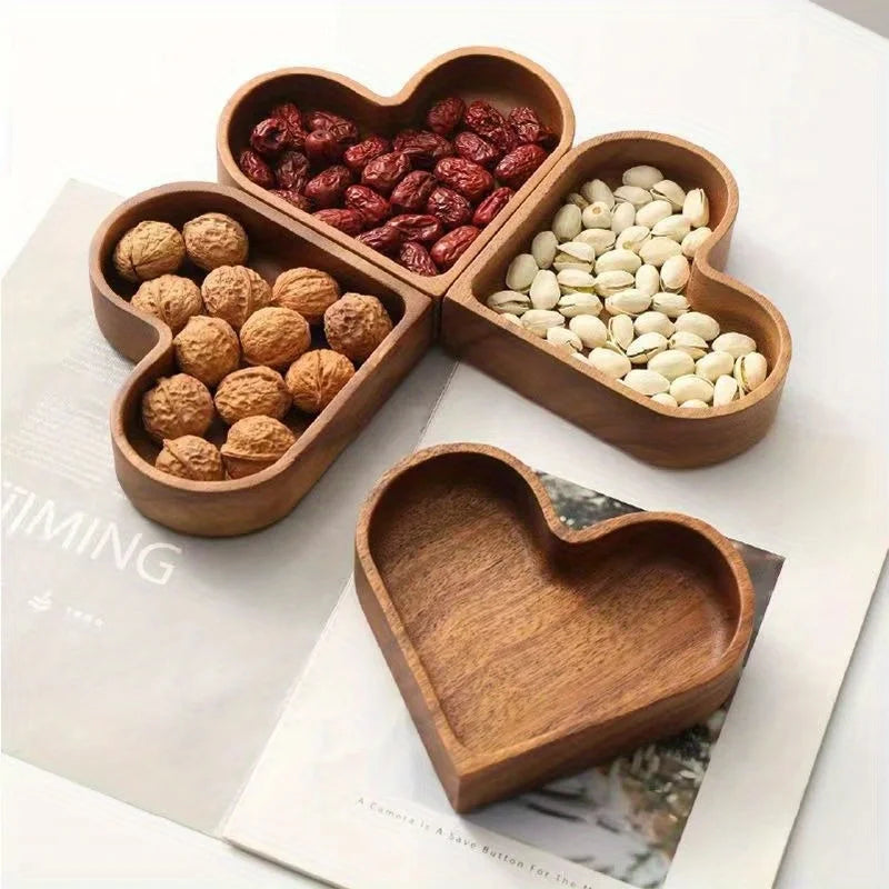 Heart Shaped Plates Dessert Trays Sushi Serving Tray Candy Dishes Decorative Wooden Pallets Decorate Valentines Day Candy Dish Zpaxo