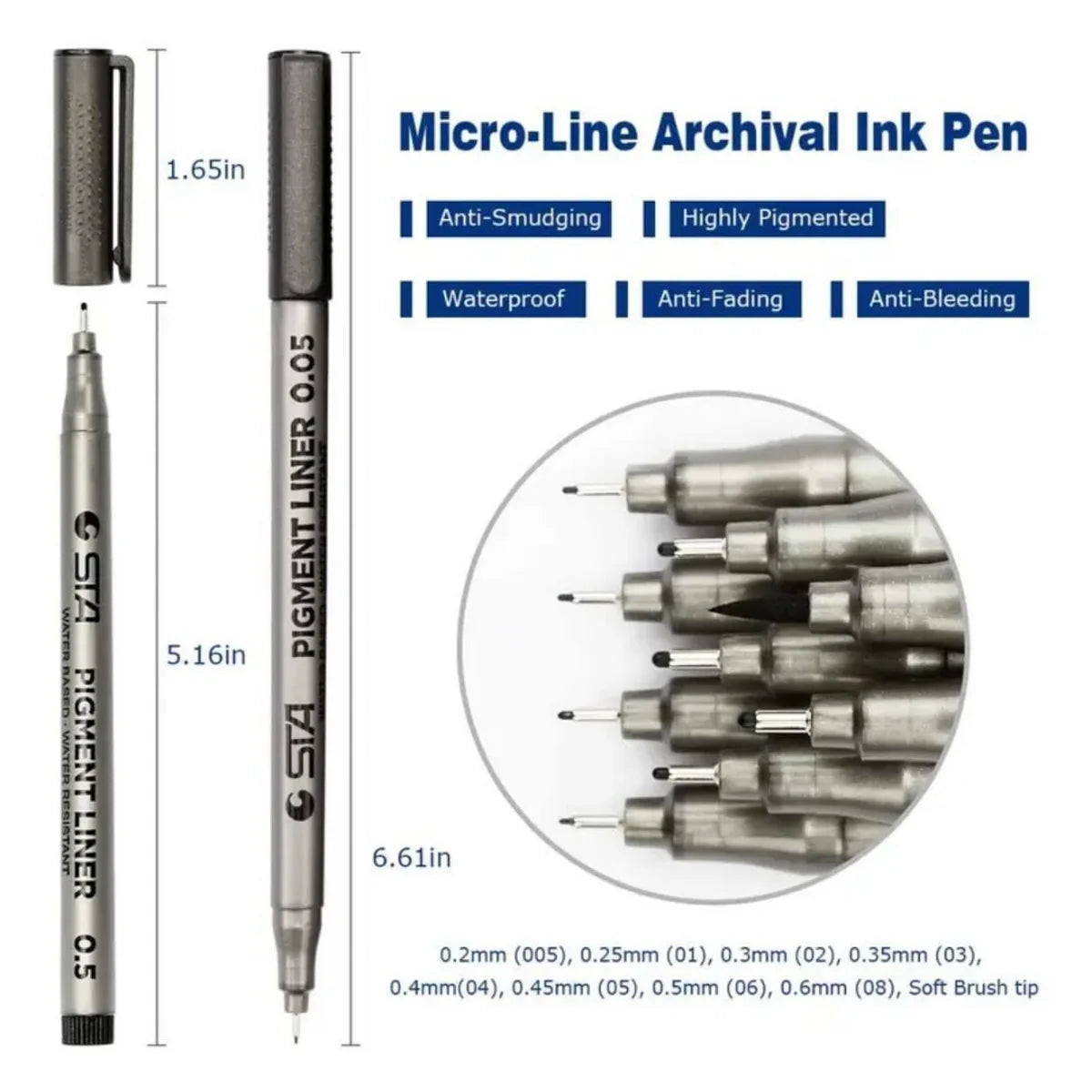 Waterproof STA Art Markers Brush Pen Office Professional Fine Line