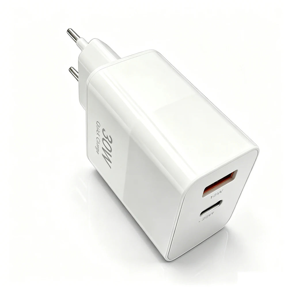 UYUXIO 30W USB C Fast Charger Dual Port US EU Plug Wall Adapter Zpaxo EU Plus