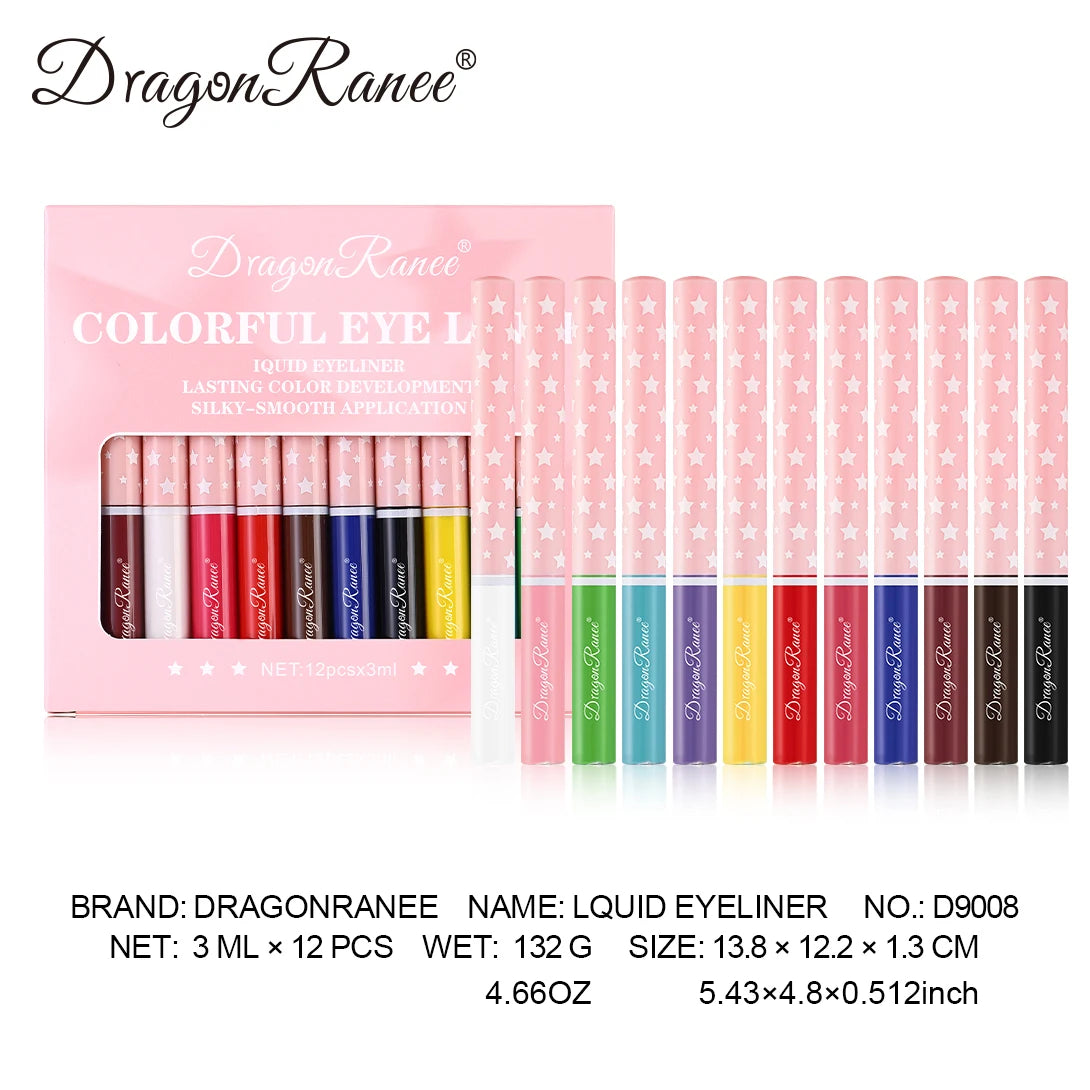 12Pcs/Set Eyeliner Pen Set, Quick-Drying, Smooth, Non-Smudging, Ultra-Fine, Long-Lasting, Non-Fading, Precise Application, Holiday Party Eyeshadow Pen Set Zpaxo