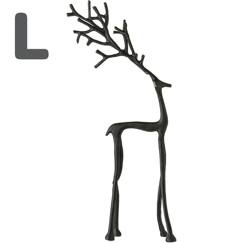 1 Classic Elegant Black Deer Statue Letters Christmas Tree Topper Zpaxo L TM2692A