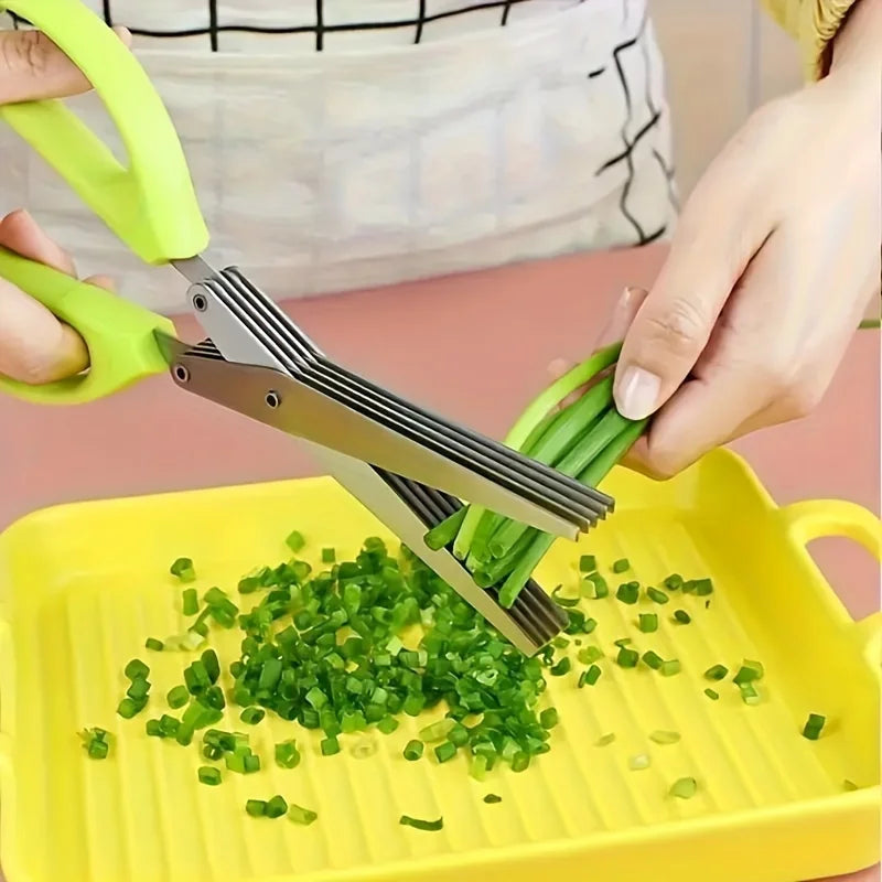 Multifunctional Stainless Steel Kitchen Scissors 5 Layers Quick