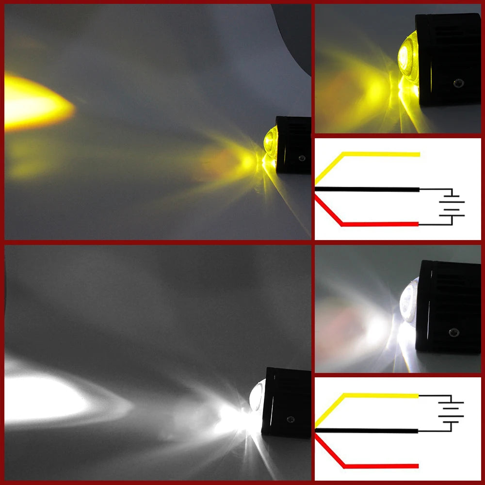 Spotlight Driving Light 6000K White 3000K Yellow Fog Lights 8D Lens