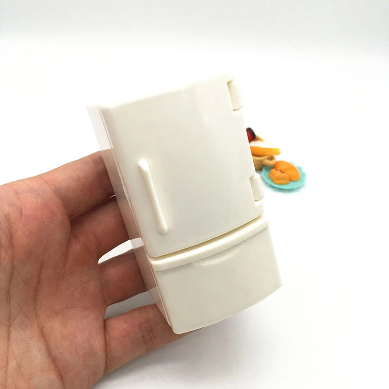 Mini 1 12 Dollhouse Kitchen Furniture White Refrigerator Food Unique Zpaxo