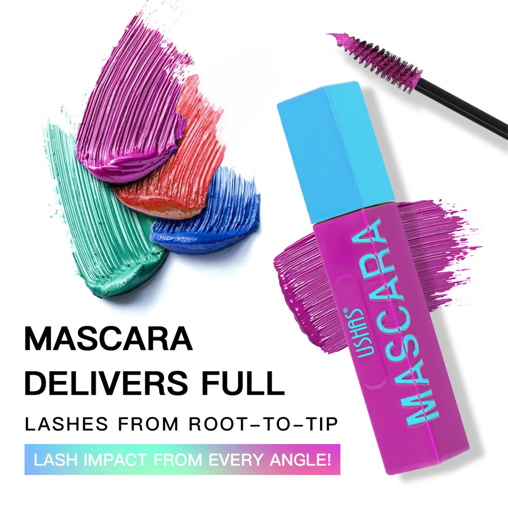 6D Color Mascara for Long Thick Lash Smudge-Proof Non-Clumping Natural & Dramatic Look Water-Resistant Makeup Eyelash Extension Zpaxo