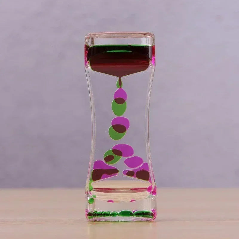 Home Mixed Color Desktop Hourglasses Timer Movement Sensory Toy for Kids Adults Stress Relief Office Decor Liquid Motion Bubbler Zpaxo D