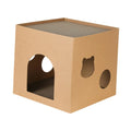 Cat Cardboard House with Scratch Pads Corrugated Cardboard Scratcher Cat Box Cats Bed for Cat Rabbit Small Animals Bunny indoor Zpaxo Brown S