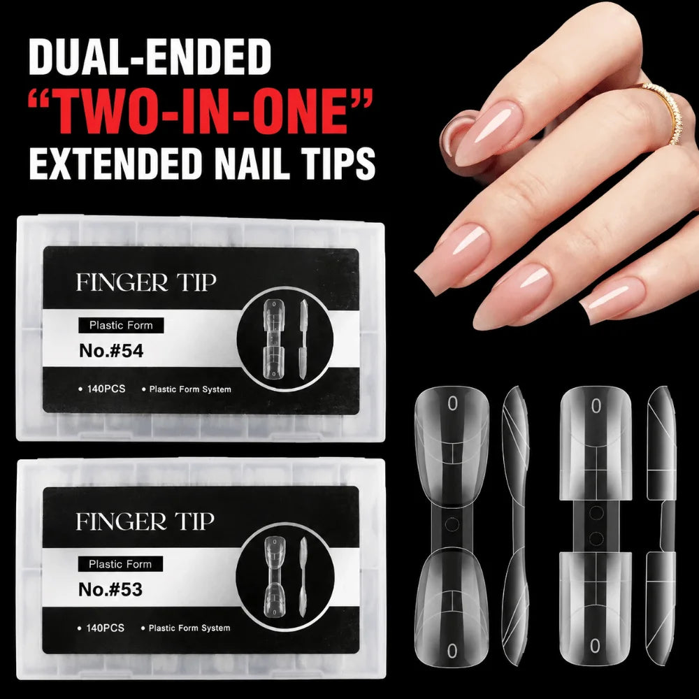 2-in-1 French Nail Dual Forms Almond Shape Oval Ended Reusable Quick Zpaxo