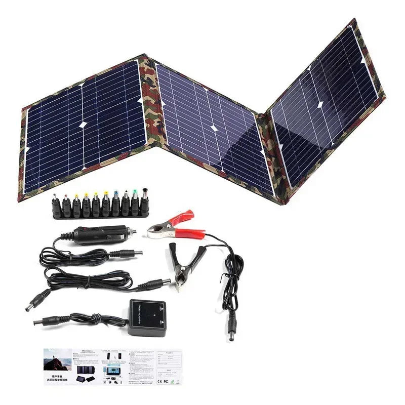 100-800W Foldable Solar Panel Kit - Complete MPPT Power Station for Car Boat Caravan & Camping 18V Portable Generator Zpaxo Digital Camouflage