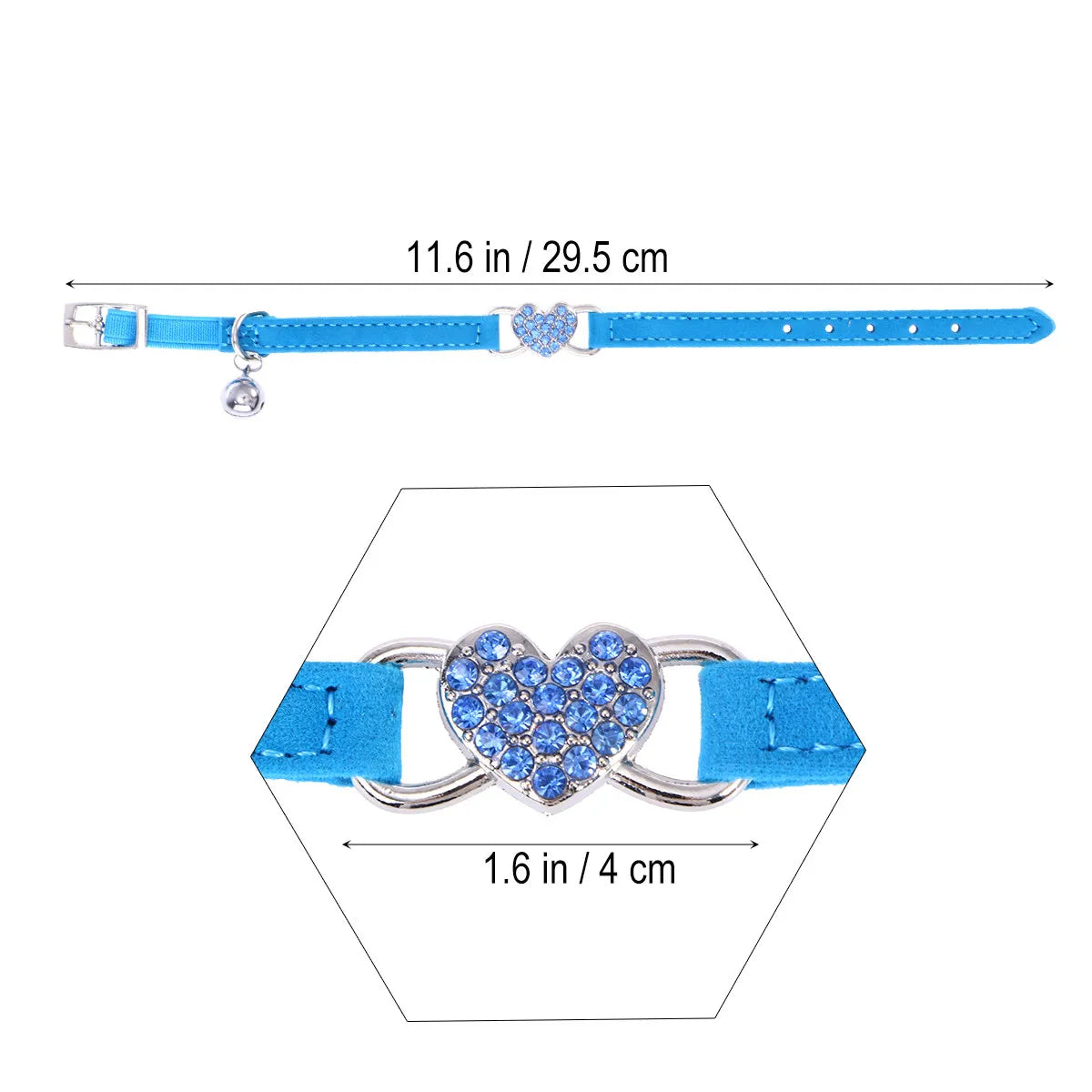 Personalized Peach Heart Dog Collar Adjustable Fit Small Medium Dogs
