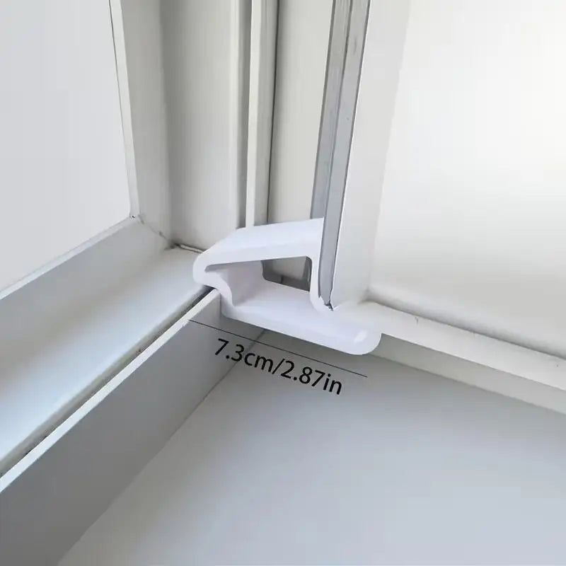 3PCS Window/Door Stopper, Easy-Install Plastic Holder for Home & Office, Prevents Sliding, White Zpaxo