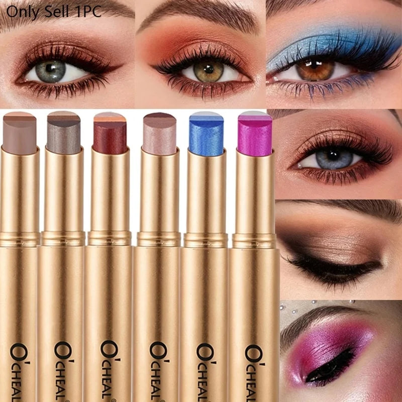 Three Matte Pearlescent Eye Shadow Stick Waterproof Durable Gloss