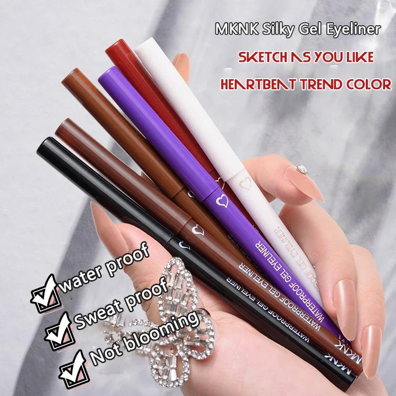 Waterproof Eyeliner Gel Pencil Red Brown Lying Silkworm Pen Soft Easy Wear High Pigment Matte Eyeliner Lasting Shiny Eyes Makeup Zpaxo