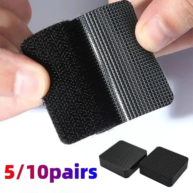 5/10pairs Carpet Mat Fixing Stickers Universal Car Foot Pad Invisible Non Slip Tape Nylon Magic Tape Auto Traceless Adhesive Zpaxo