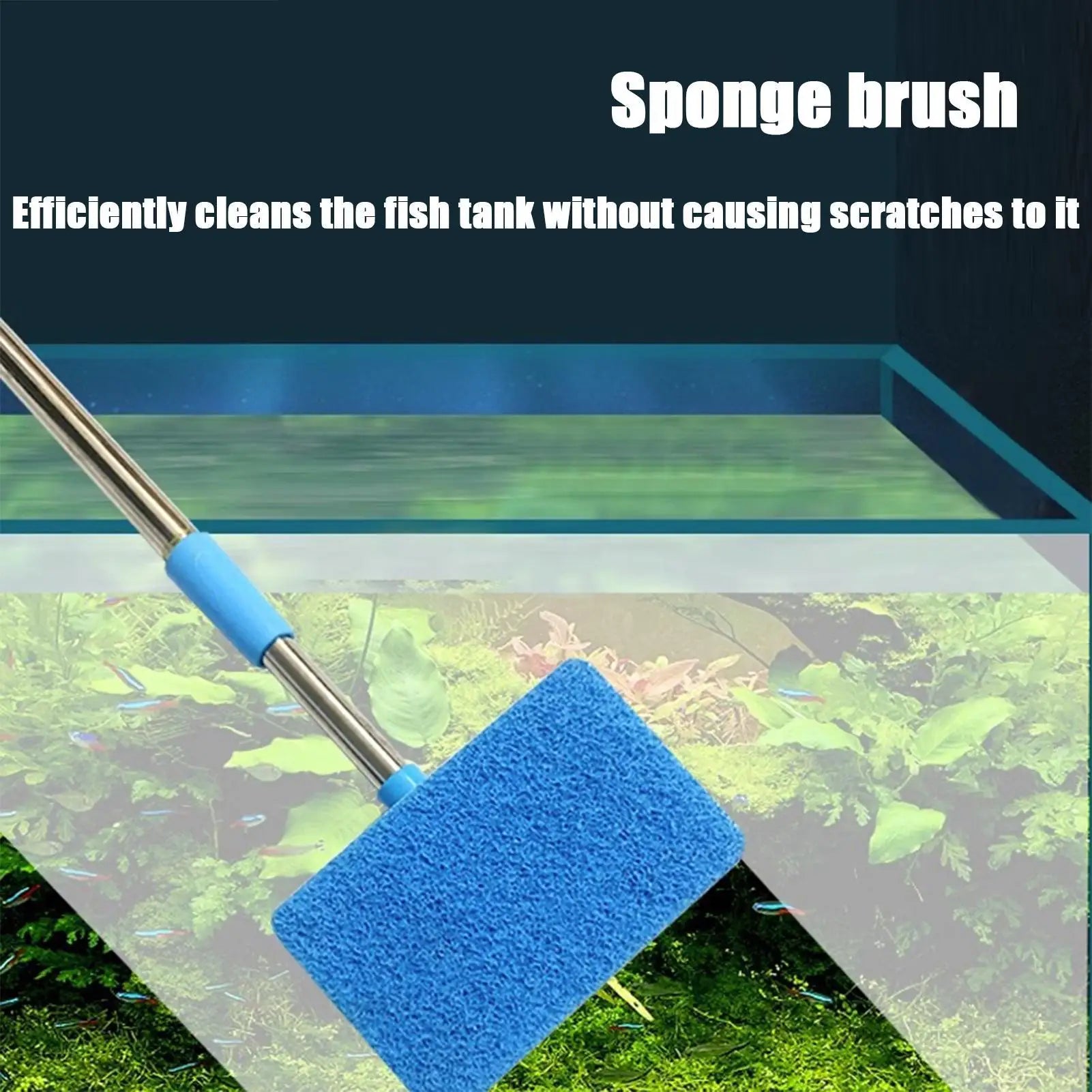 Aquarium Cleaning Brush Telescopic Fish Tank Scrubber Glass Washing Tool Aquarium Scrub Brushes For Men Women Husband Wife Mom Zpaxo