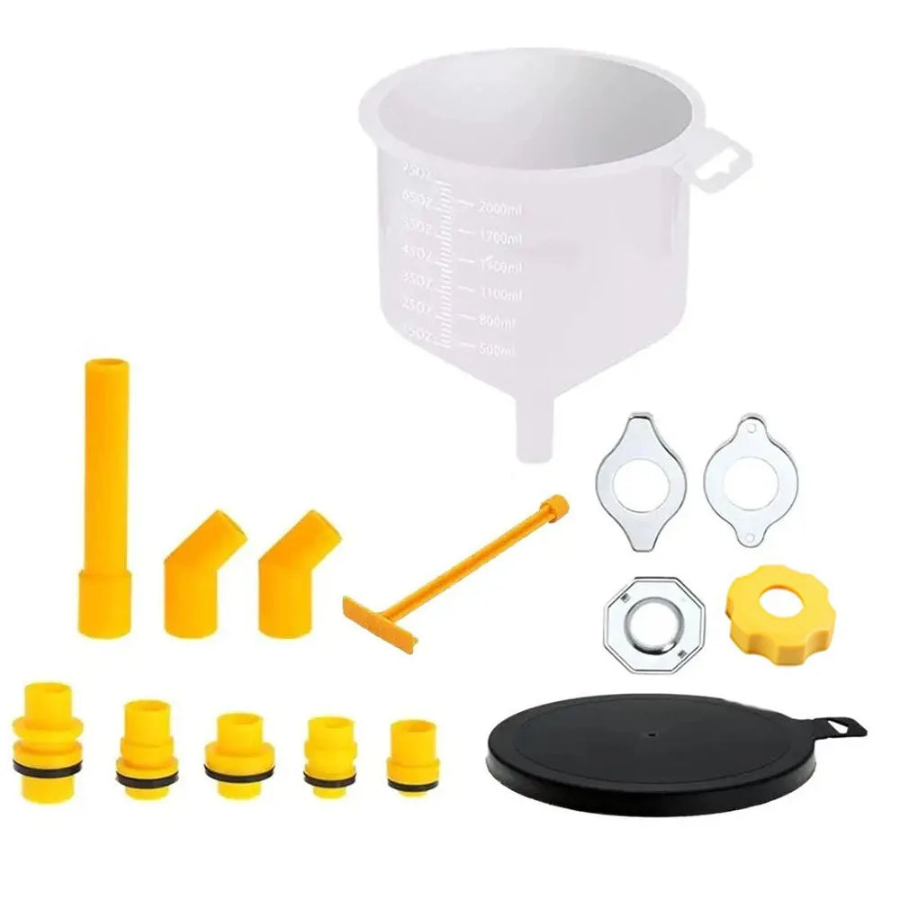 Spill Proof Car Antifreeze Funnel Universal Fit Pour Oil Tool Zpaxo 15pcs-set