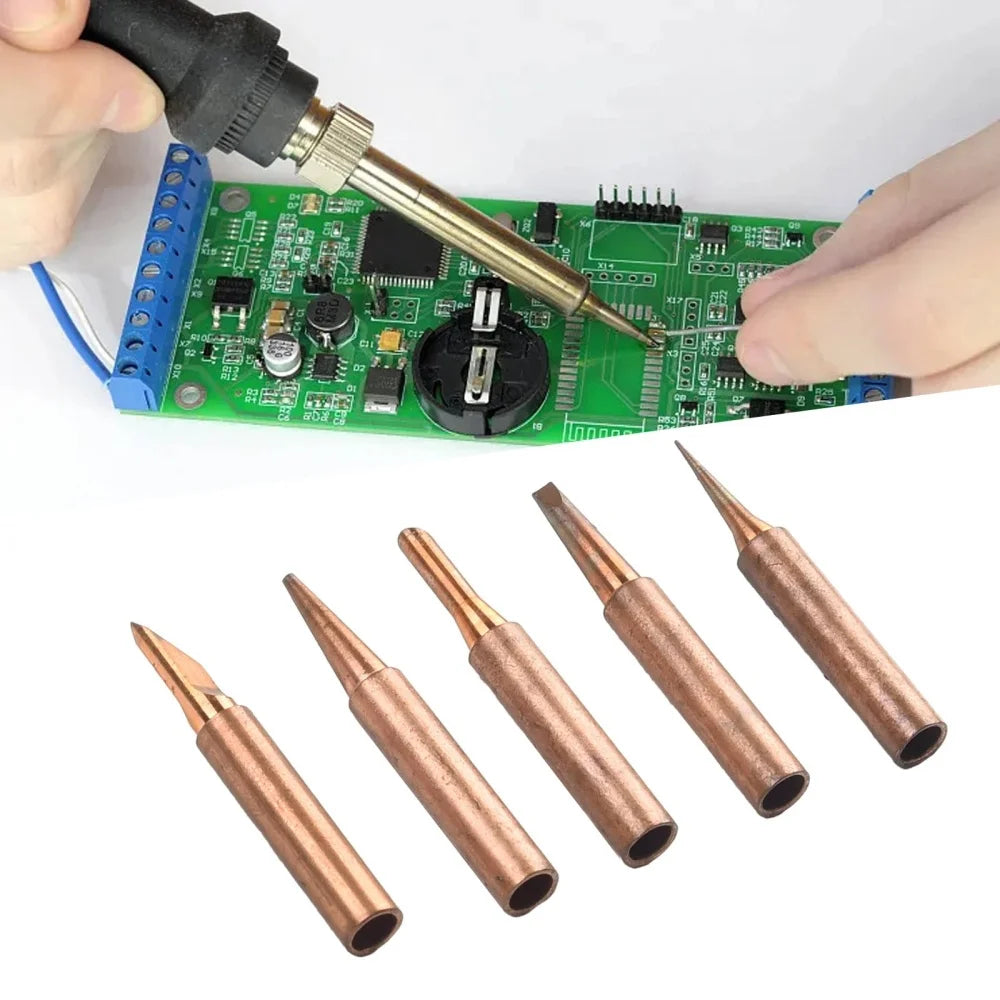 5-Pack 900M-T Pure Copper Soldering Iron Tips for 936 Station Soldering Iron Tips Zpaxo