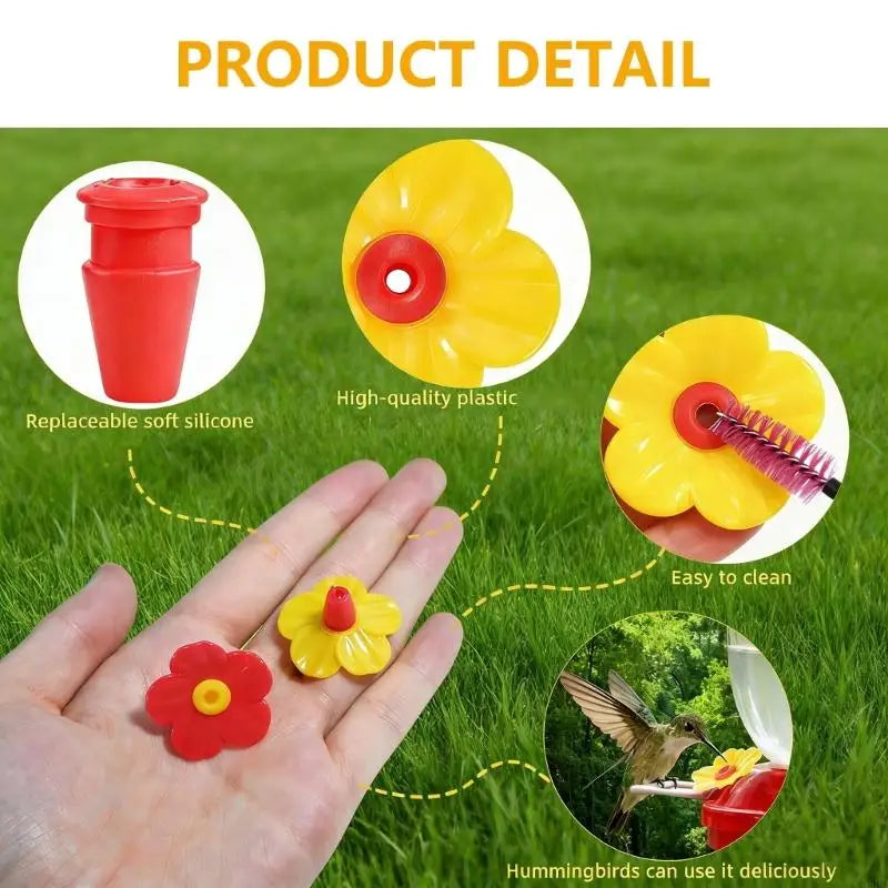 20Pcs Bright Plastic Hummingbird Feeder Flower Attachments Set For Bird Lover Zpaxo