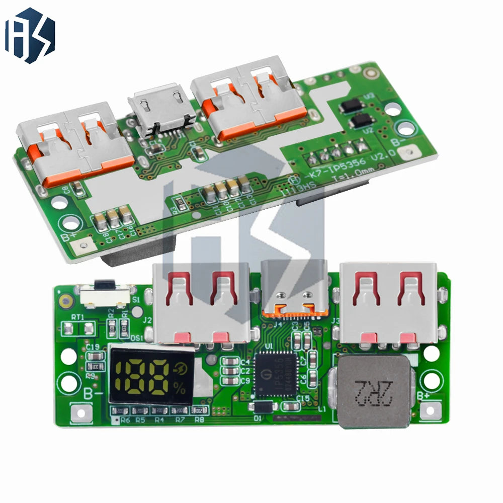 IP5356 Fast Charging Module 5V 3A Lithium Battery Charger Digital Zpaxo
