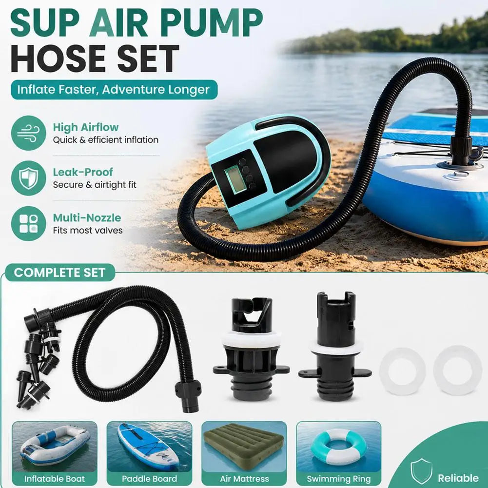 NEW 1set Paddle Board Pump Adapter Set 7 Nozzles SUP Air Pump Hose Extension Universal Inflatable Valve Connector for Boat Kayak Zpaxo
