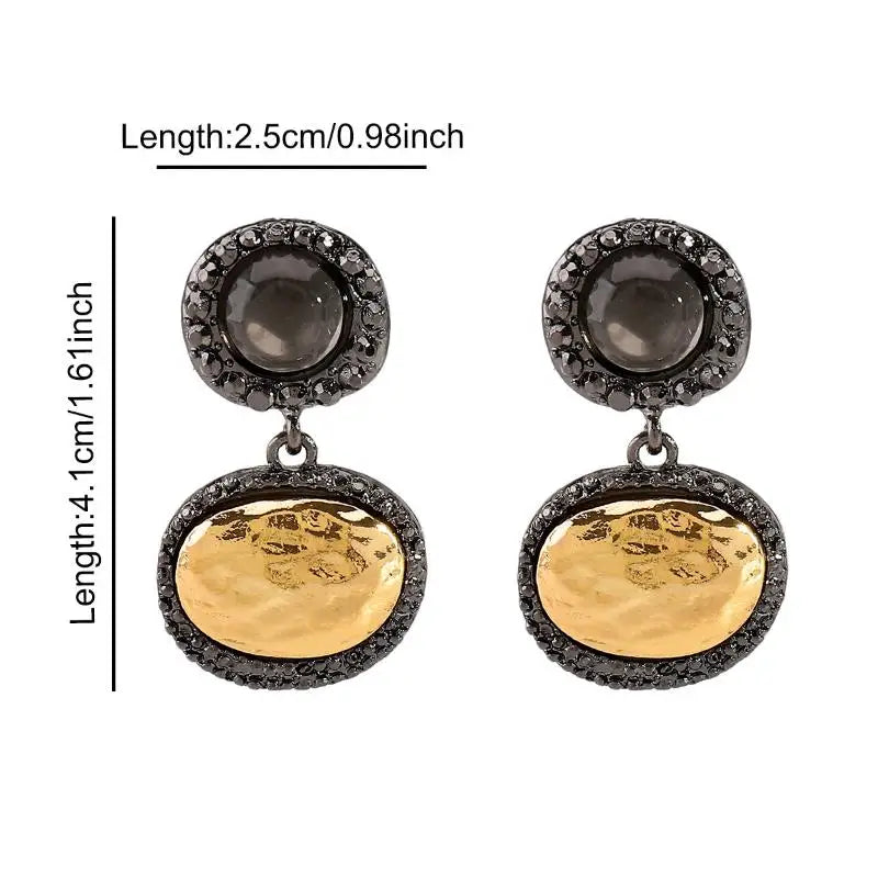 Stunning Rhinestone Bejewelled Earrings Women's Bohemia Vintage Round Zpaxo