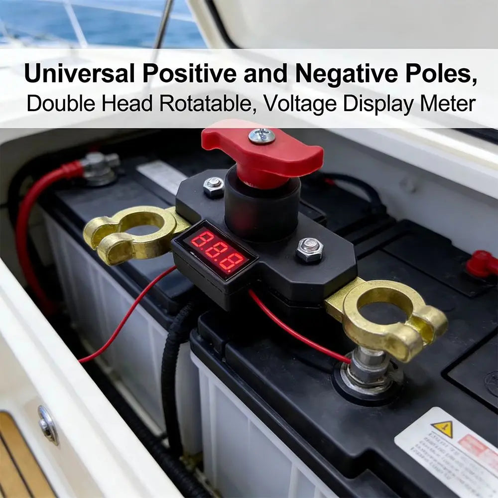 Dual-rotary Switch Battery Kill Switch Bidirectional Joint Digital Voltage Display Battery Power Switch Anti-Leakage Switch Zpaxo