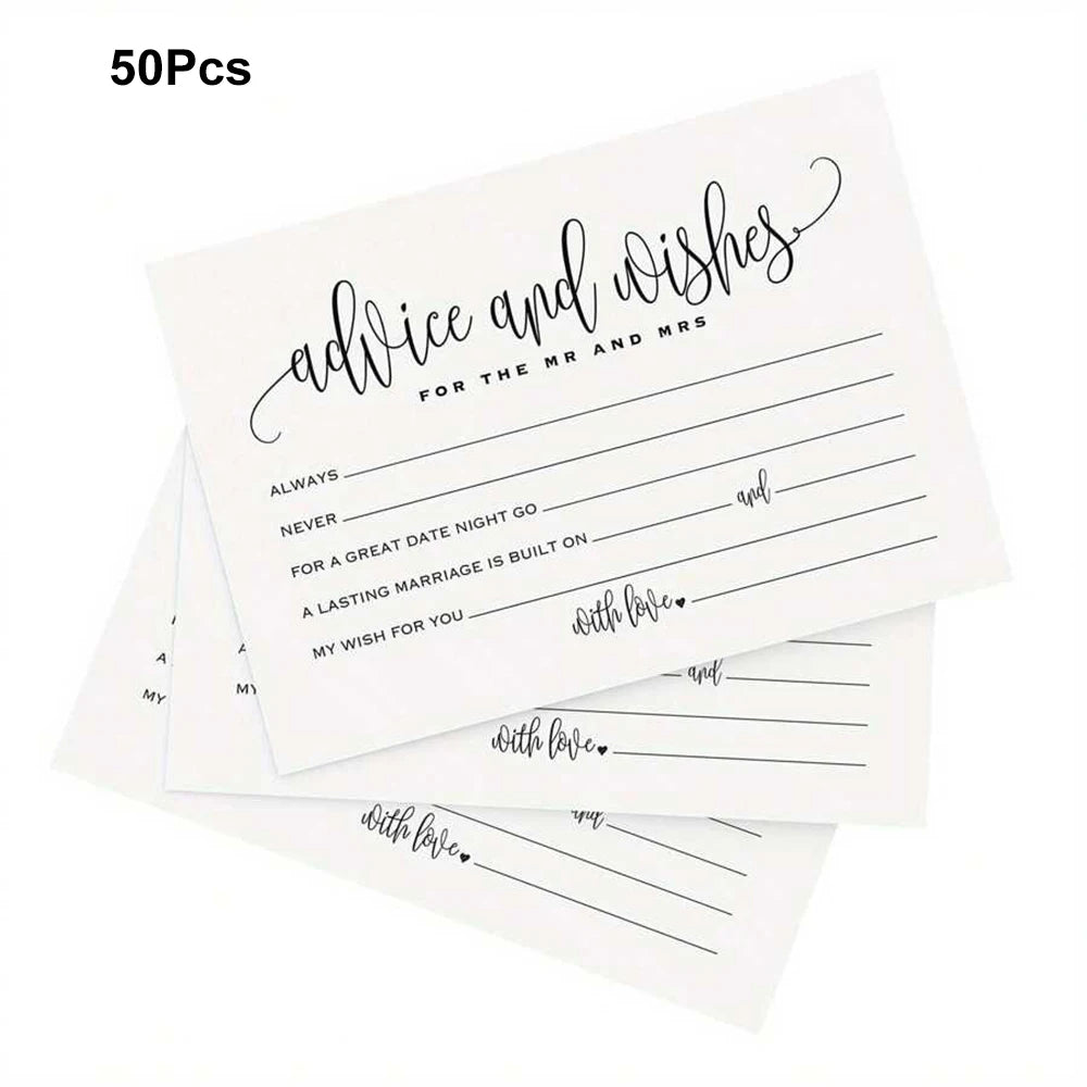 50Pcs Advice For The Bride Cards Advice and Wishes Cards for Wedding Bridal Shower Receptions Engagement Party Games Zpaxo 50Pcs J2504065