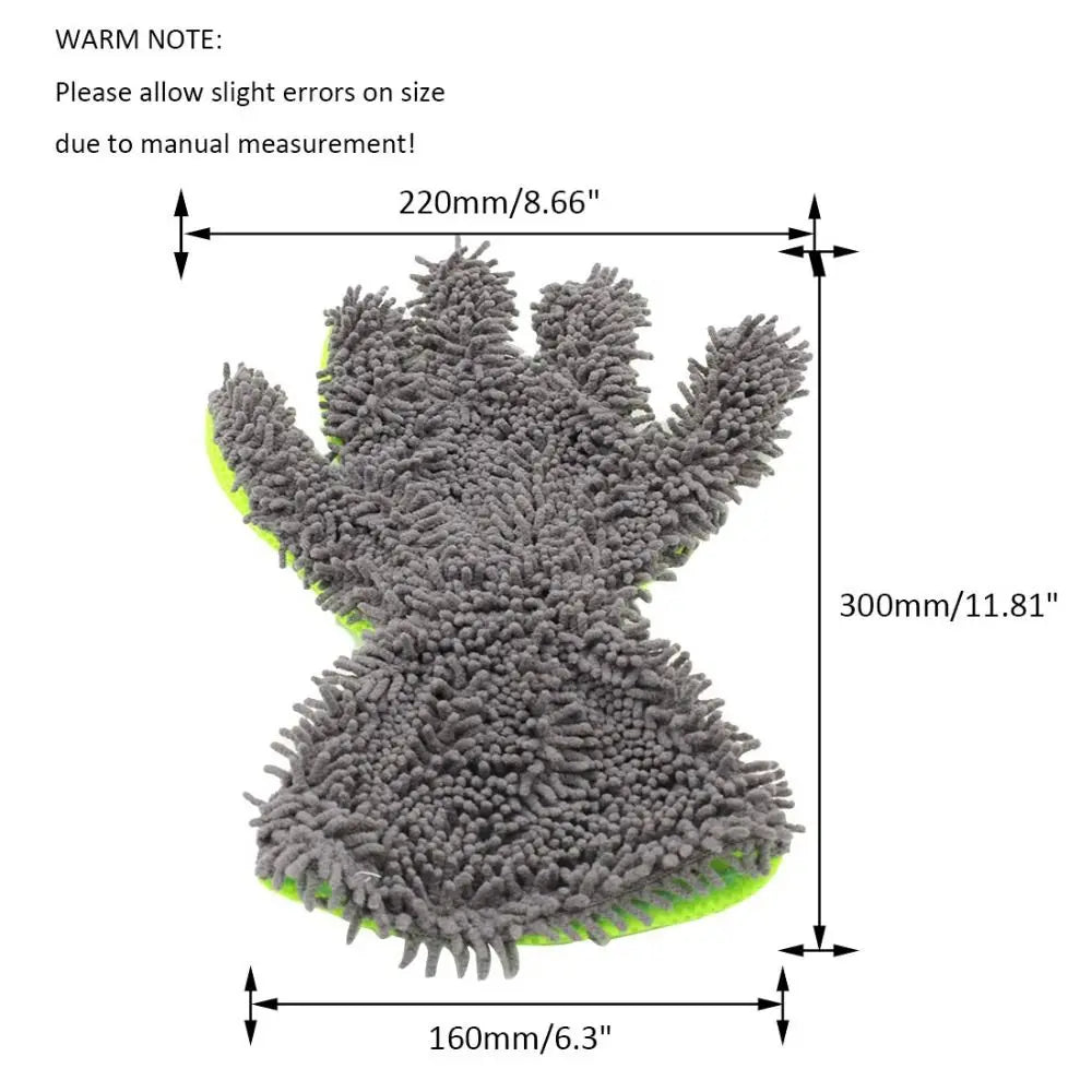 Soft Car Washing Gloves Anti-scratch Plush Mitt Multi Purpose Premium Zpaxo