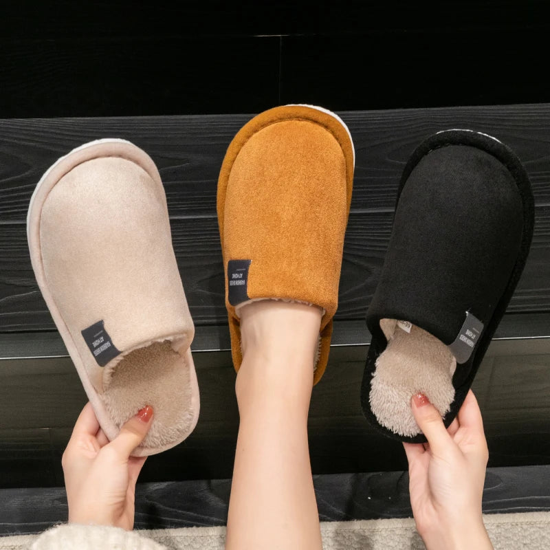 Trend Winter Couple Indoor Non-slip Men Women Flip Flops Warm