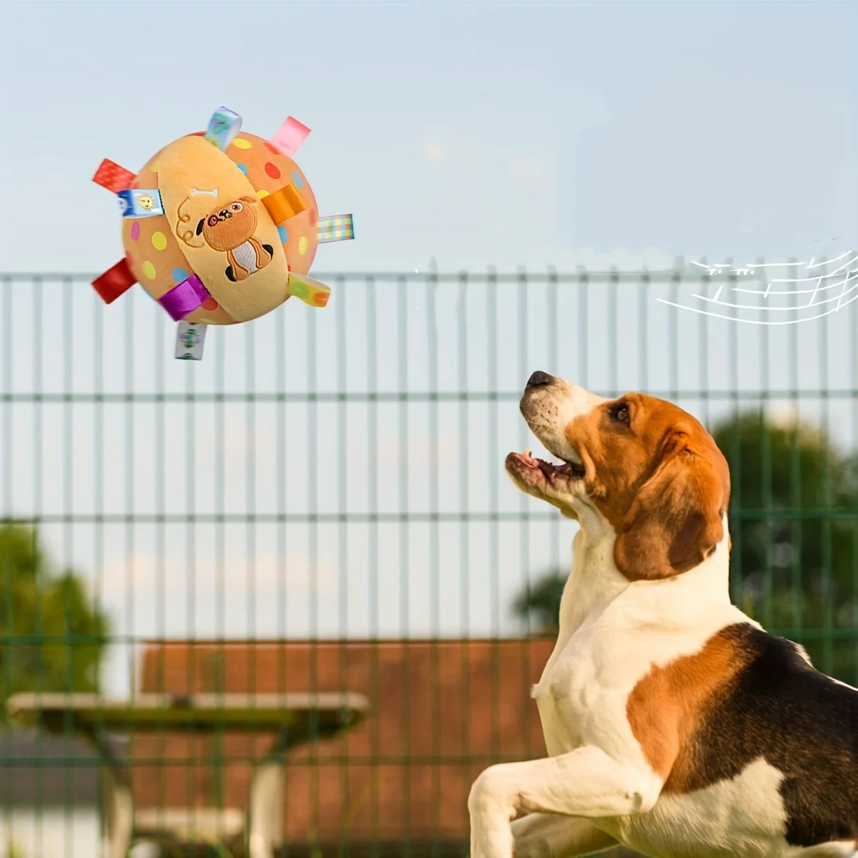 Plush Dog Vocal Toy Ball Funny Interactive Pet Toys Bells Cleaning