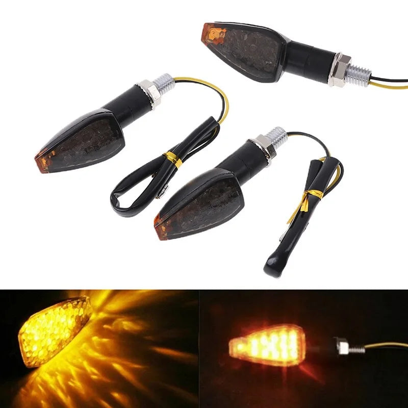 2 Universal Flashing Turn Signals Motorcycle LED Lights Rear Blinker